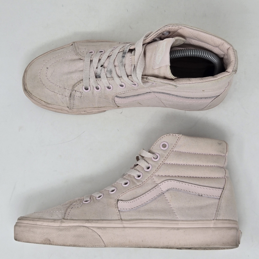 Vans SK8-Hi Shoes Size US Womens 7 Light Pink Peach Blush Mono Canvas Sneakers
